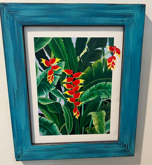 Framed Print Heliconia Painting by Isabelle Picard